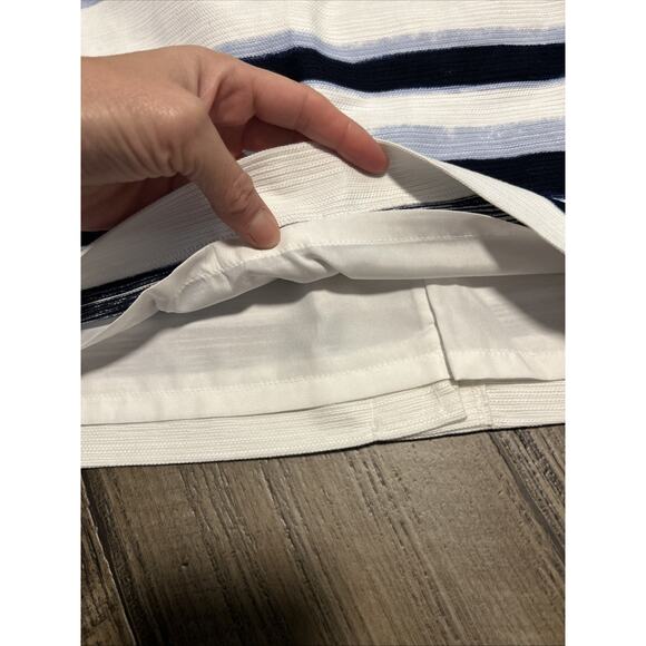 Ann Taylor Factory Lined Striped Pencil Skirt Blue White Career Women’s 2 - Picture 2 of 7